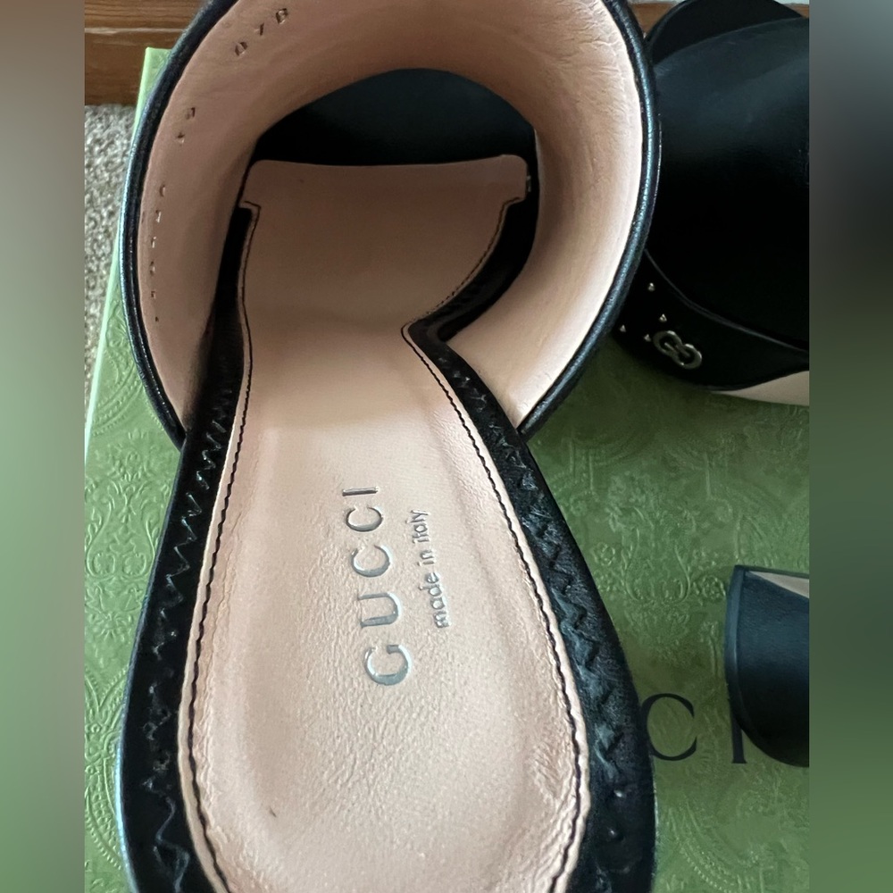 Gucci black platform mules with silver logos - Picture 9 of 15